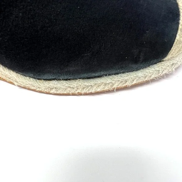 Lauren Ralph Lauren Espadrilles Pennie Black Suede Fashion Wedges Size 10 - Picture 5 of 8
